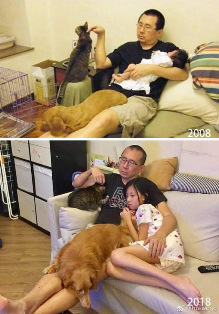 19 Before And After Pictures Show That No Matter How Much Time Passes, Some Things Stay The Same 1