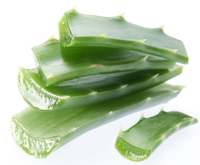 Pieces Of Aloe Vera. Isolated On A White Background.