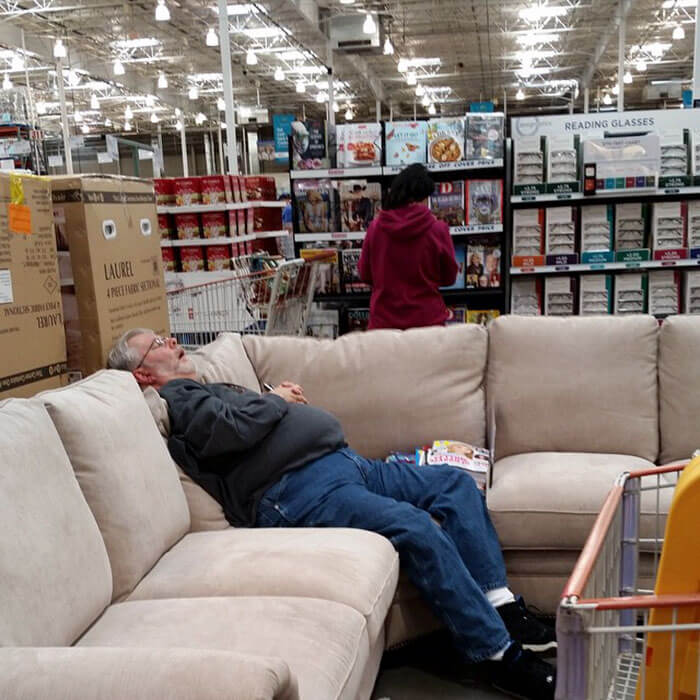 50 Hilarious Pictures Of 'Miserable Men' Waiting While Their Wives Were Shopping 22