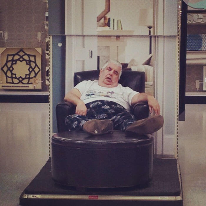 50 Hilarious Pictures Of 'Miserable Men' Waiting While Their Wives Were Shopping 27