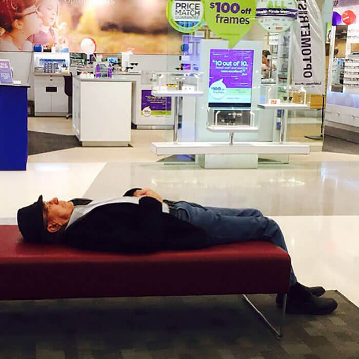 50 Hilarious Pictures Of 'Miserable Men' Waiting While Their Wives Were Shopping 38