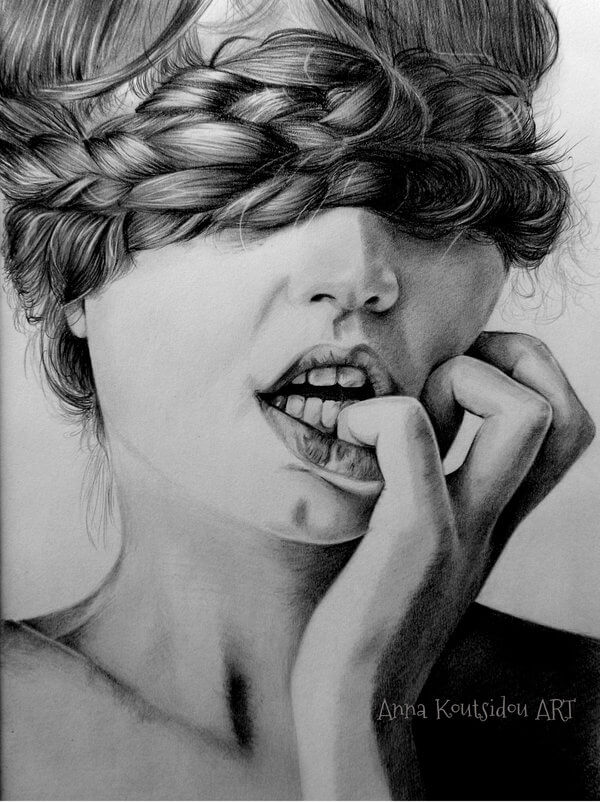 20 Mind Blowing Pencil Drawings By Greek Artist That Illustrate The Beauty Of Love Falling In Love With The Heart And Closed Eyes