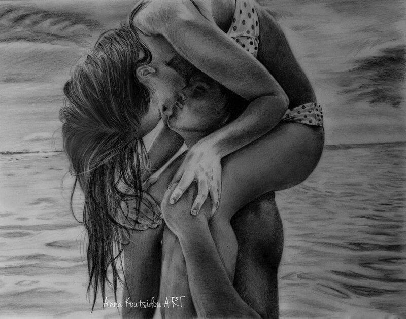 20 Mind Blowing Pencil Drawings By Greek Artist That Illustrate The Beauty Of Love That Sweet Summer Kiss