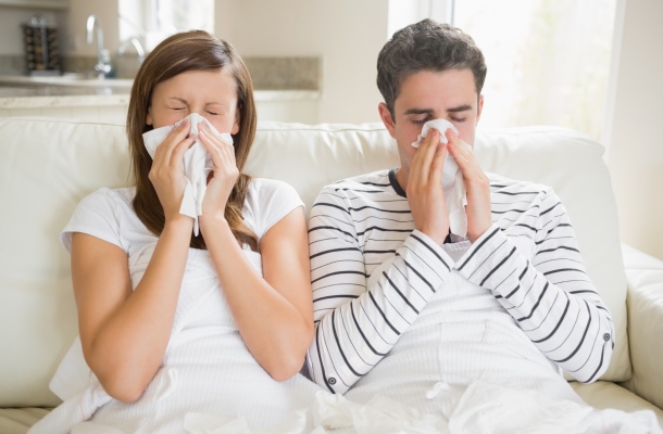 Woman And Man Getting Ill