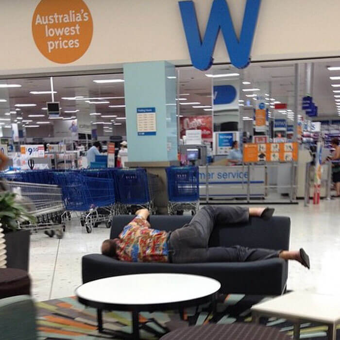 50 Hilarious Pictures Of 'Miserable Men' Waiting While Their Wives Were Shopping 15