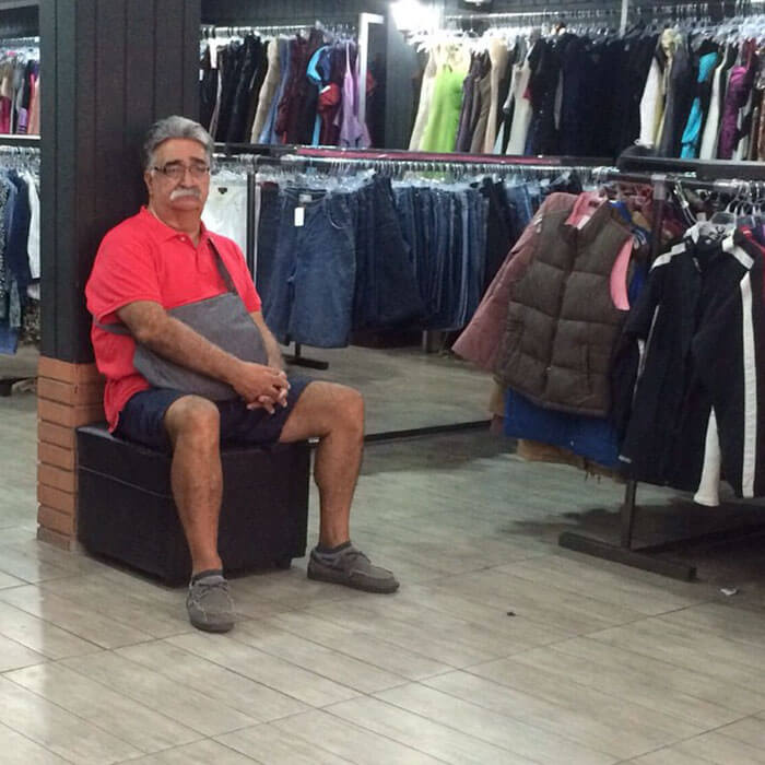 50 Hilarious Pictures Of 'Miserable Men' Waiting While Their Wives Were Shopping 6