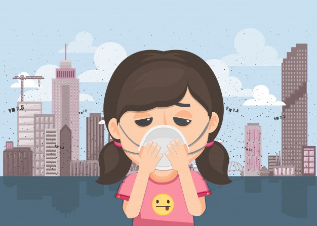 Woman Is Wearing Mask Protect Outdoor Air Pollution_137262 173