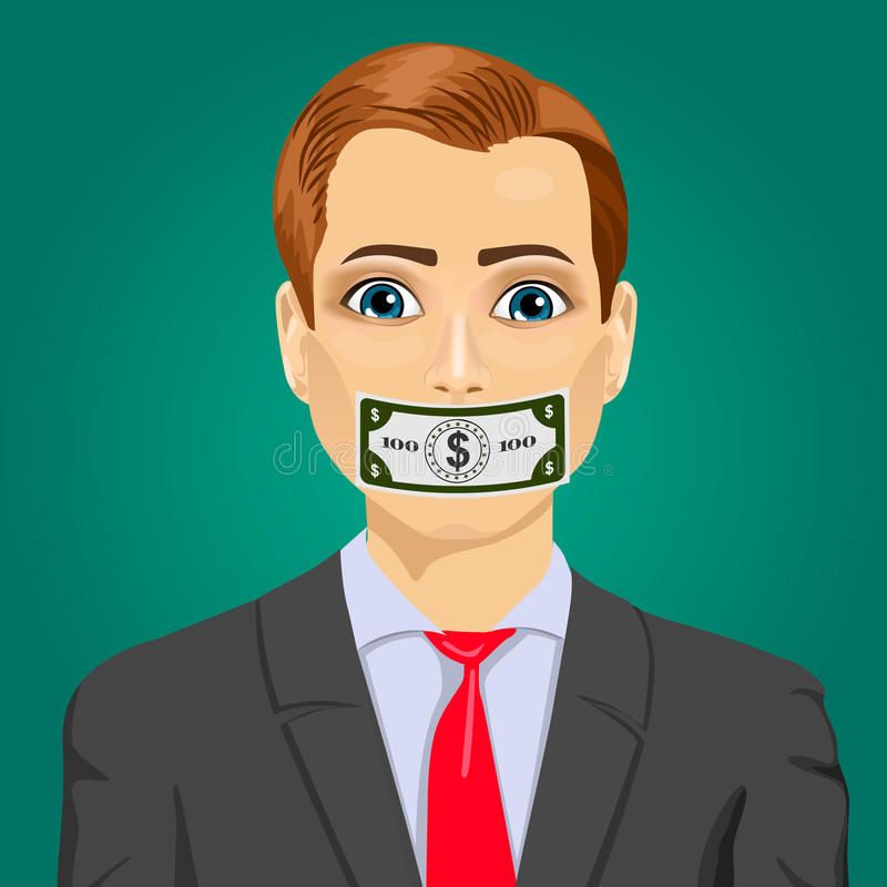 Handsome Young Corrupt Man Hundred Dollar Bill Taped To Mouth Closeup Portrait Bribery Concept Politics Business Diplomacy 67793773
