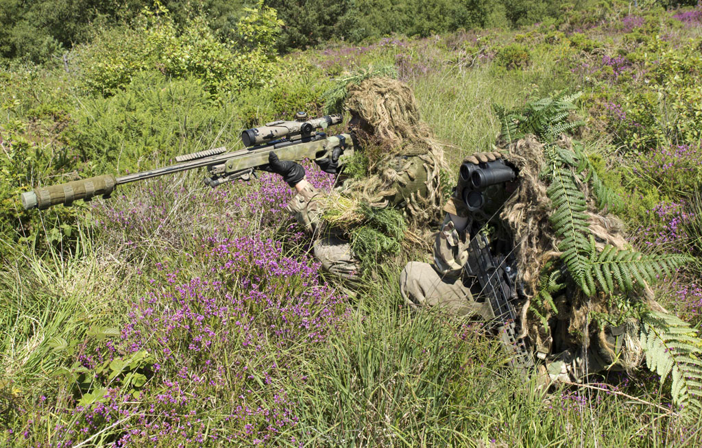 Royal Marines Sniper Students Training On Woodbury Common
