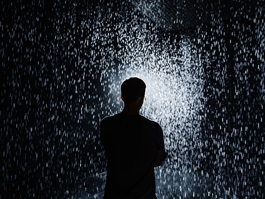 Light Rain Droplet Silhouette