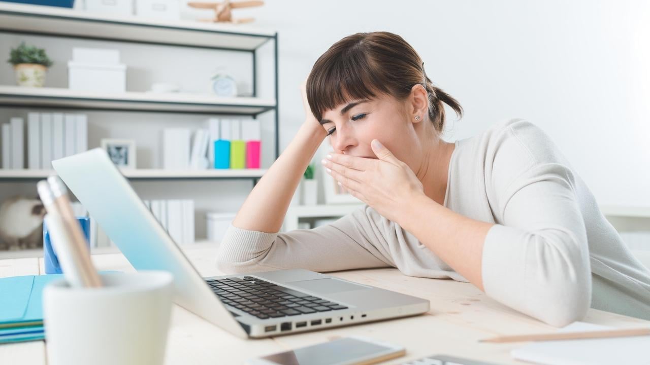 Sleepy Woman In The Office