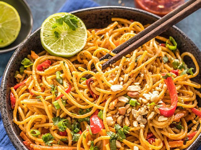 Instant Pot Thai Peanut Noodles 500x375