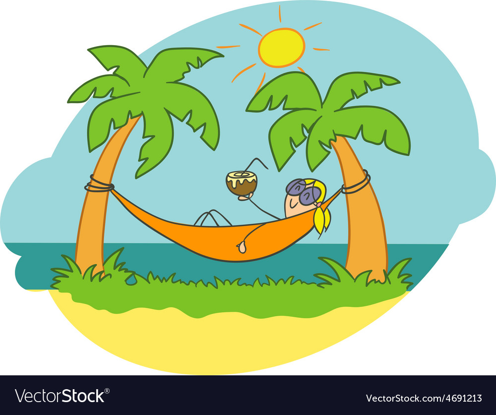 Girl In A Hammock Doodle Vector 4691213