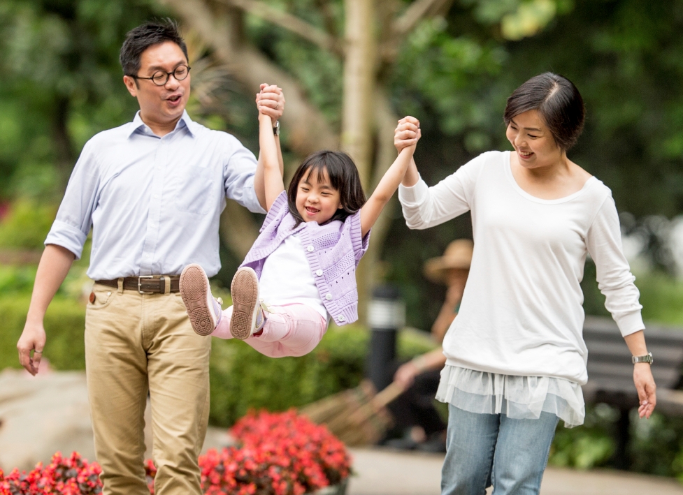 Chinese Family In The Park CROPPED