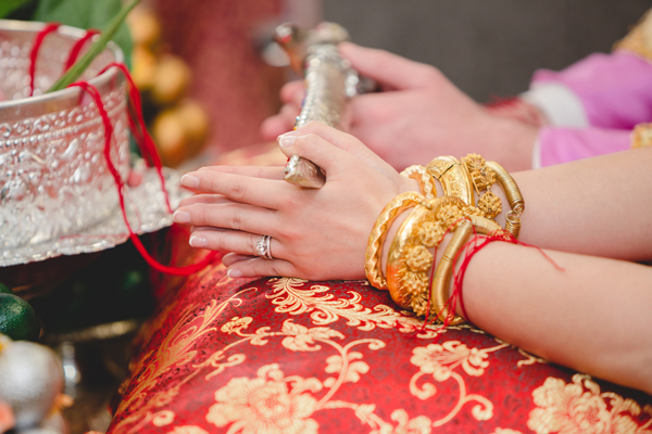Knot Tying In Khmer Cambodia Wedding Ceremony