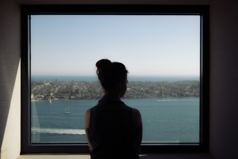 Woman Looking Through Window 2