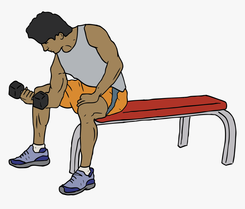 163 1637956_dumbell Lifter Clip Arts Exercise At The Gym