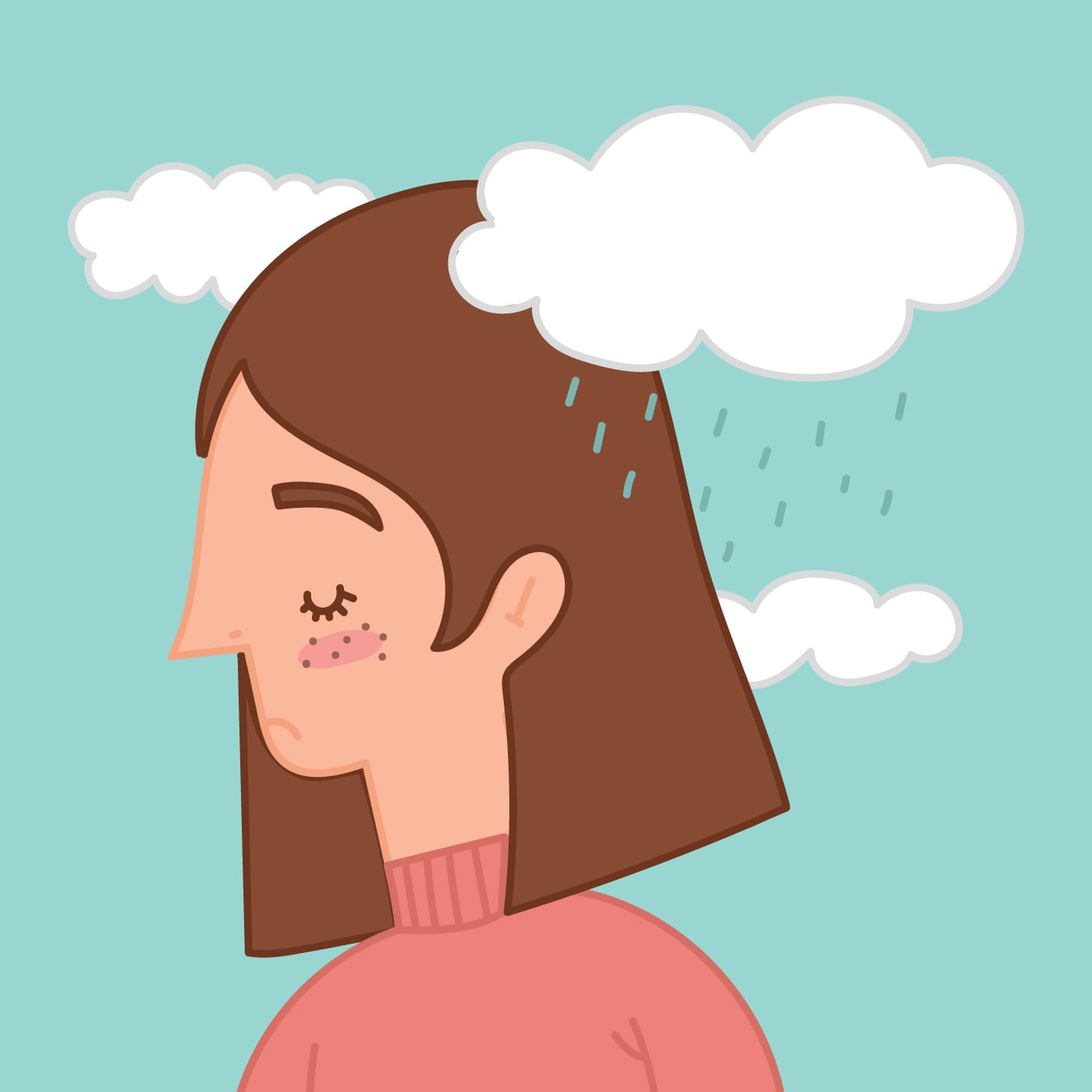 Girl With Mental Health Problems Vector
