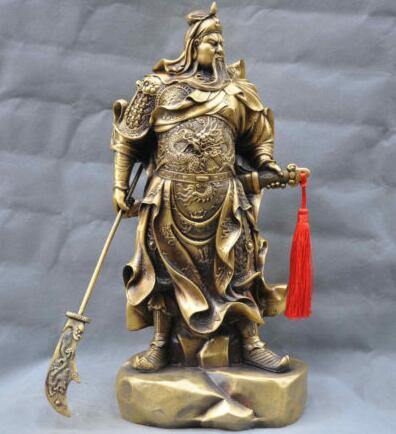 DYZ 325 19 China Fengshui Guan Gong Guan Yu Soldier General Bronze Statue