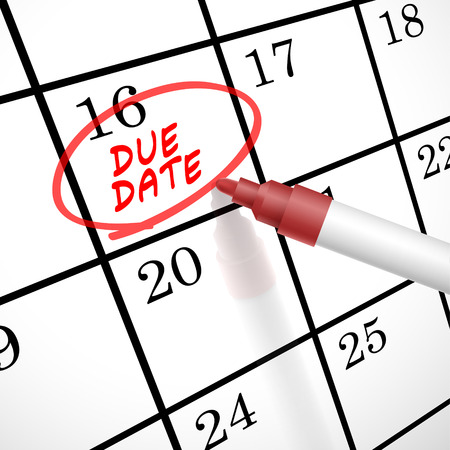 30903008 Due Date Words Circle Marked On A Calendar By A Red Pen