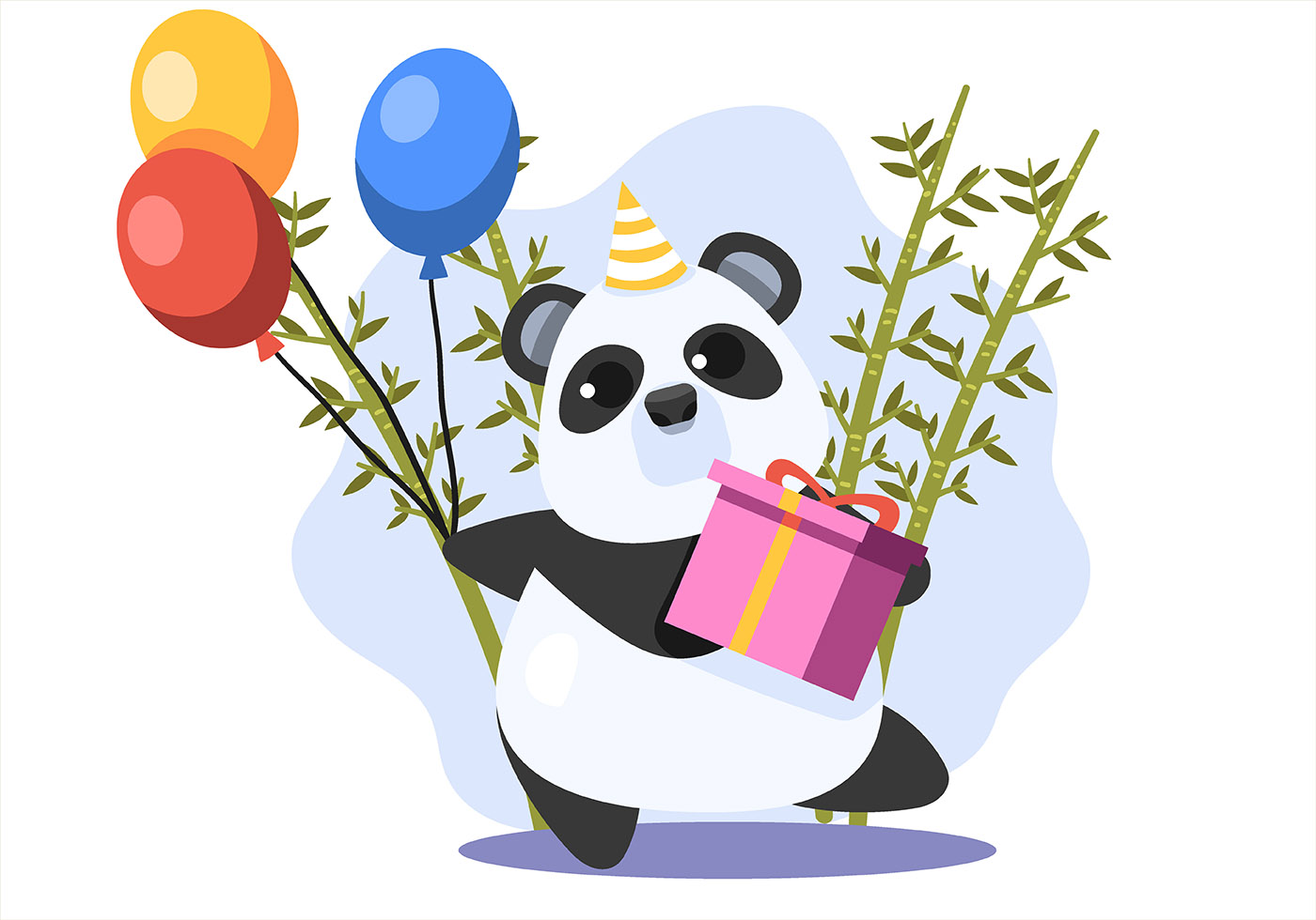 Happy Birthday Animal Panda Vector
