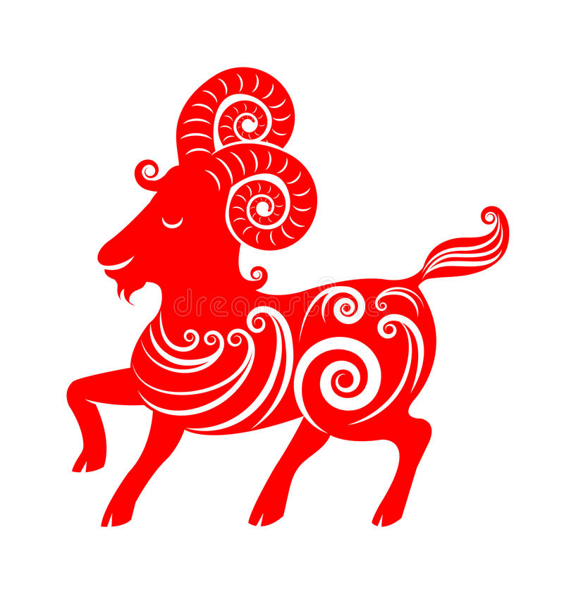 Year Goat Chinese Zodiac Goat White Background Vector 48888556