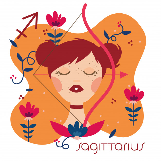 Beautiful Woman With Sagittarius Zodiac Sign Illustration_24908 62187