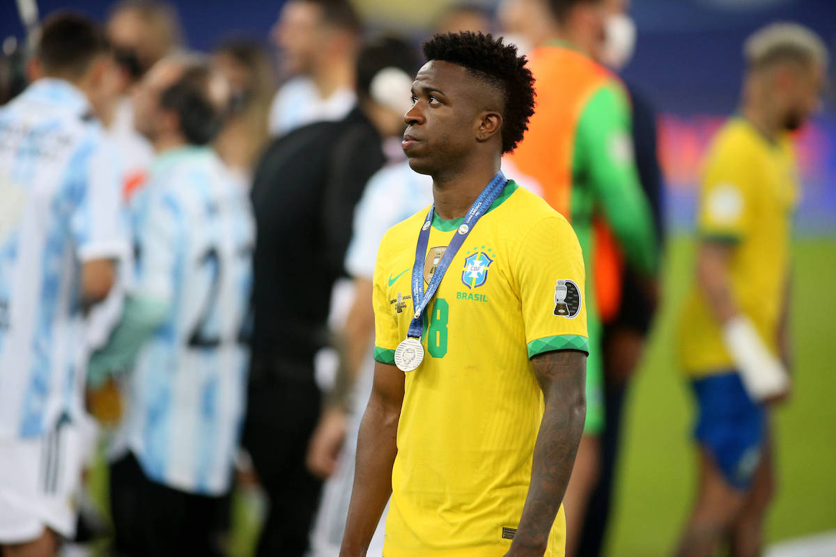RIO DE JANEIRO, BRAZIL JULY 10: Jose Vinicius Jr Of Brazil Disappointed After Lose The Conmebol Copa America 2021 Fina