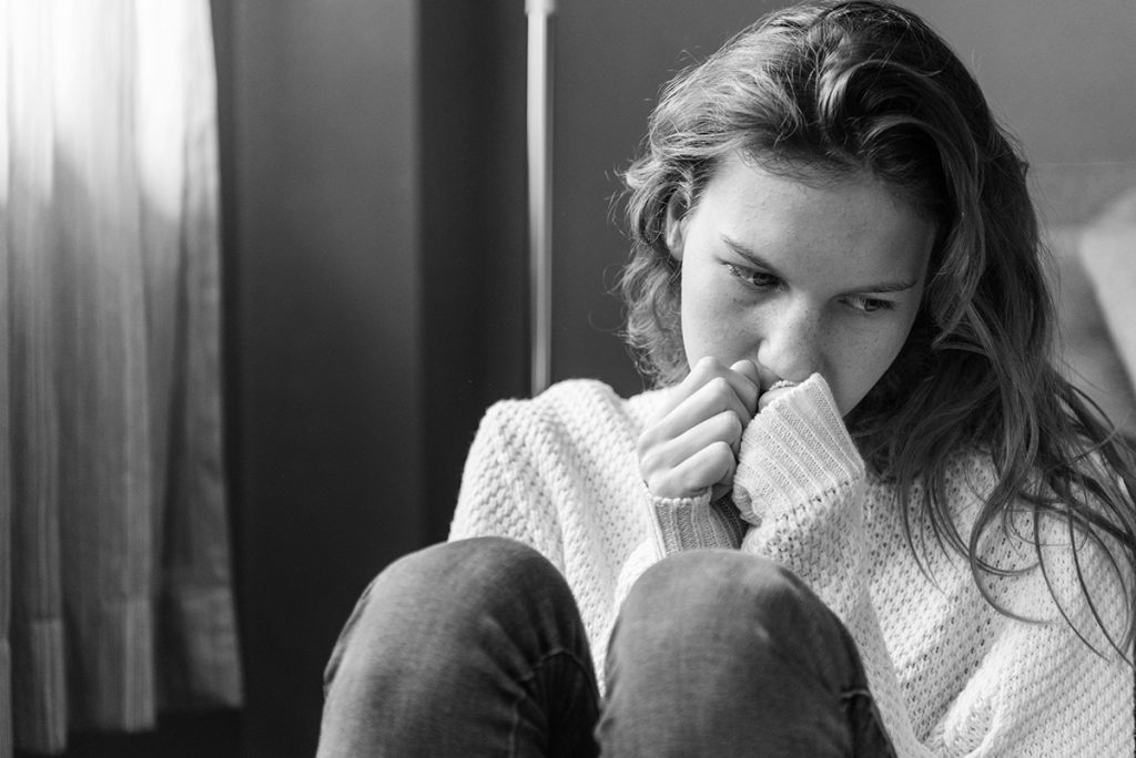 Depression Woman Black White 1024x684