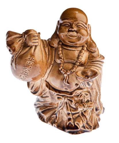 Buddha,Netsuke,,Isolated,,On,White,Background