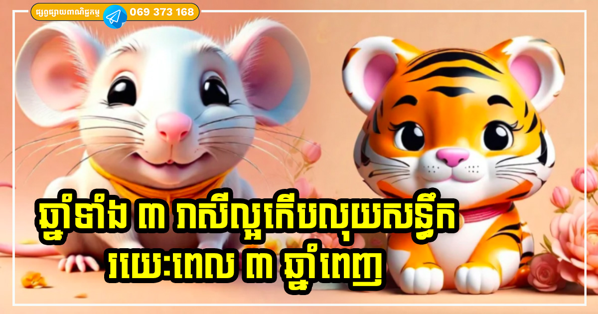 ២០២៤ ដល់ ២០២៦! រយៈពេលពេល ៣ ឆ្នាំពេញ ជាឱកាសកើបលុយសន្ធឹកសម្រាប់អ្នកកើតក្នុងឆ្នាំទាំង ៣ នេះ