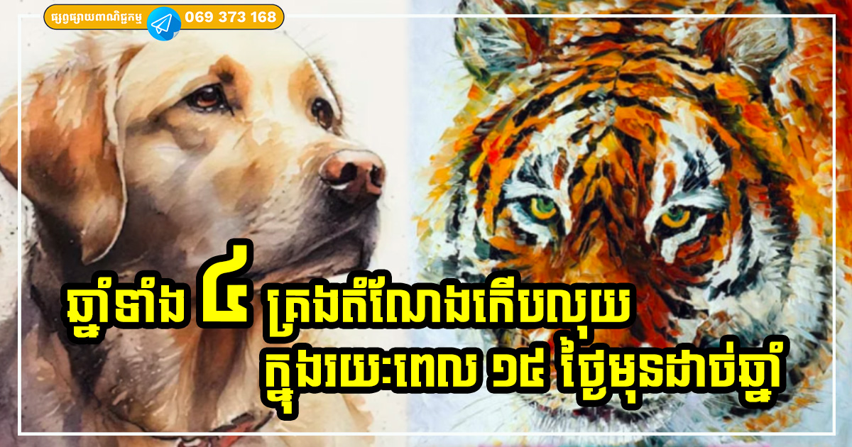 ដាច់ខែដាច់ឆ្នាំ ! កន្លះខែមុនដាច់ឆ្នាំនេះ អ្នកឆ្នាំទាំង ៤ គ្រងតំណែងជាឆ្នាំសំណាងខ្លាំងជាងគេ