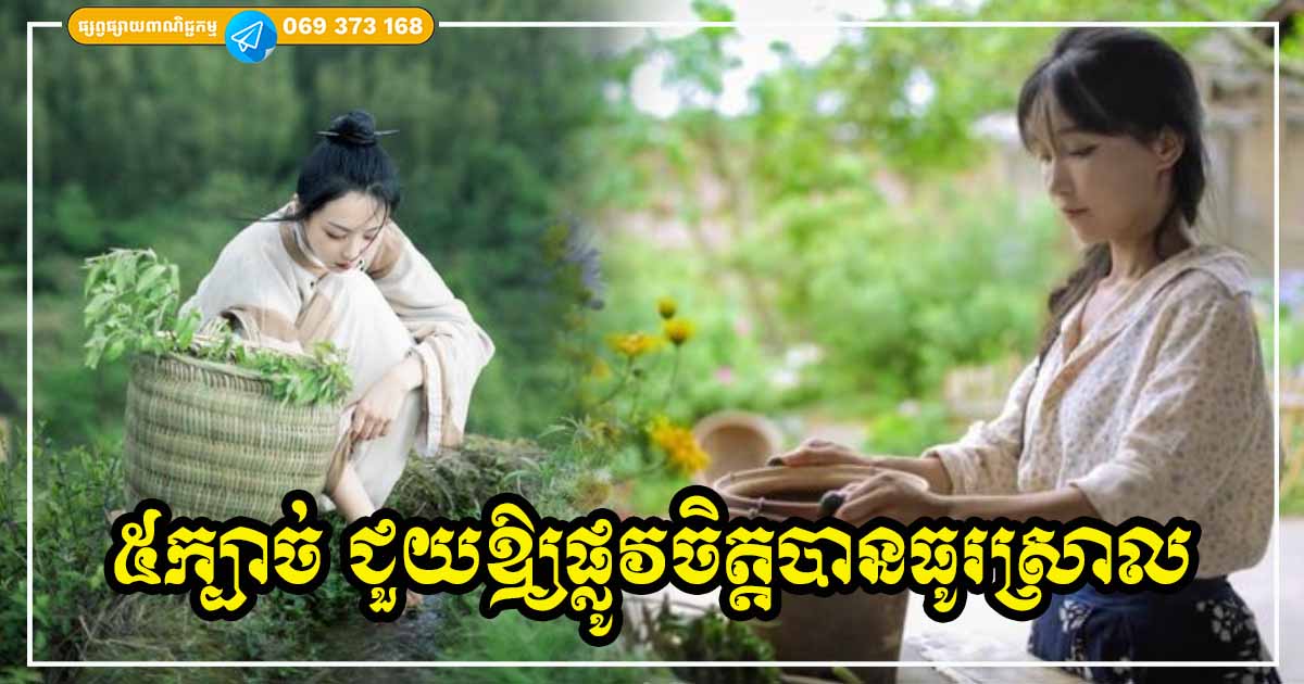 ៥ស្នៀតនឹងធ្វើឱ្យផ្លូវចិត្តមានផាសុកភាព រស់នៅប្រកបដោយសេចក្ដីស្ងប់សុខ