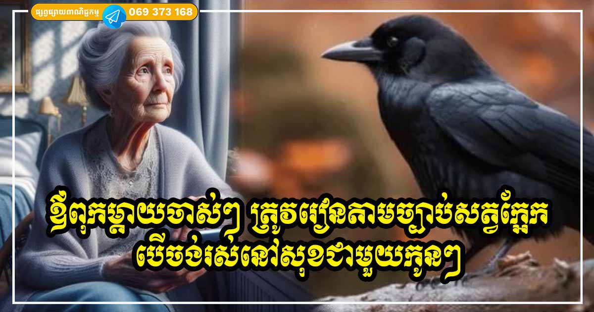 រៀនតាមច្បាប់សត្វក្អែក! ឪពុកម្ដាយដែលចាស់ៗ ពេលរស់នៅជាមួយនឹងកូនៗ ឬចៅ អ្នកត្រូវរៀនតាមច្បាប់សត្វក្អែក ទើបជីវិតអ្នកបានស្កប់សុខ និងមានសំណាង