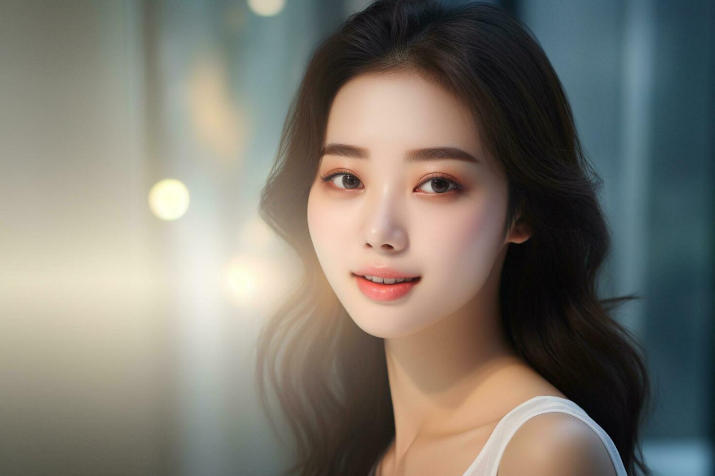 Beautiful Asian Girl Model Close Up Face Free Photo