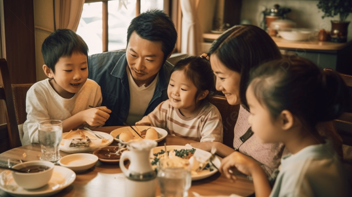 Pngtree An Asian Family Eating At A Table Picture Image_2468210