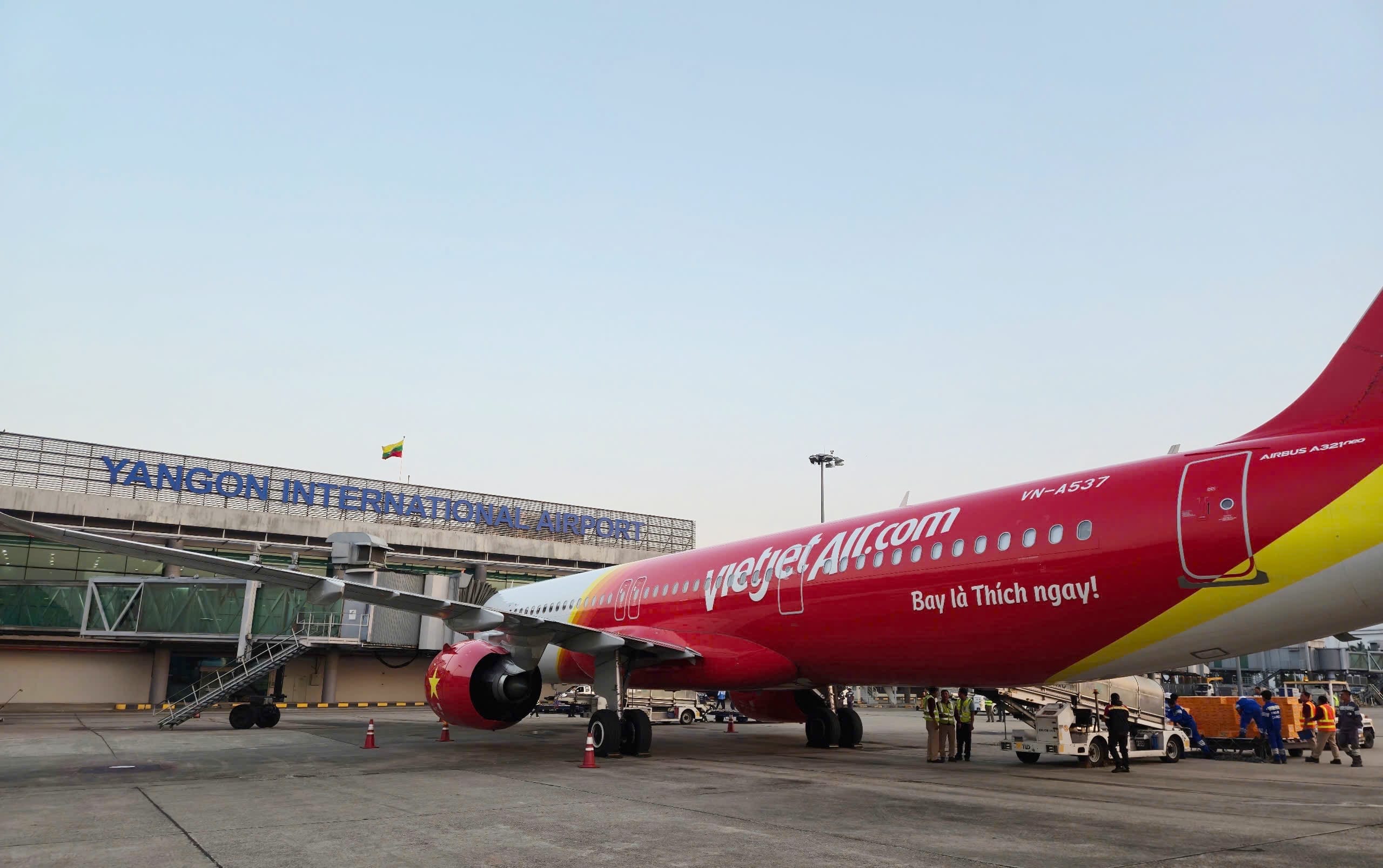 The Rescue Flights Land In Yangon Int Airport, Myanmar
