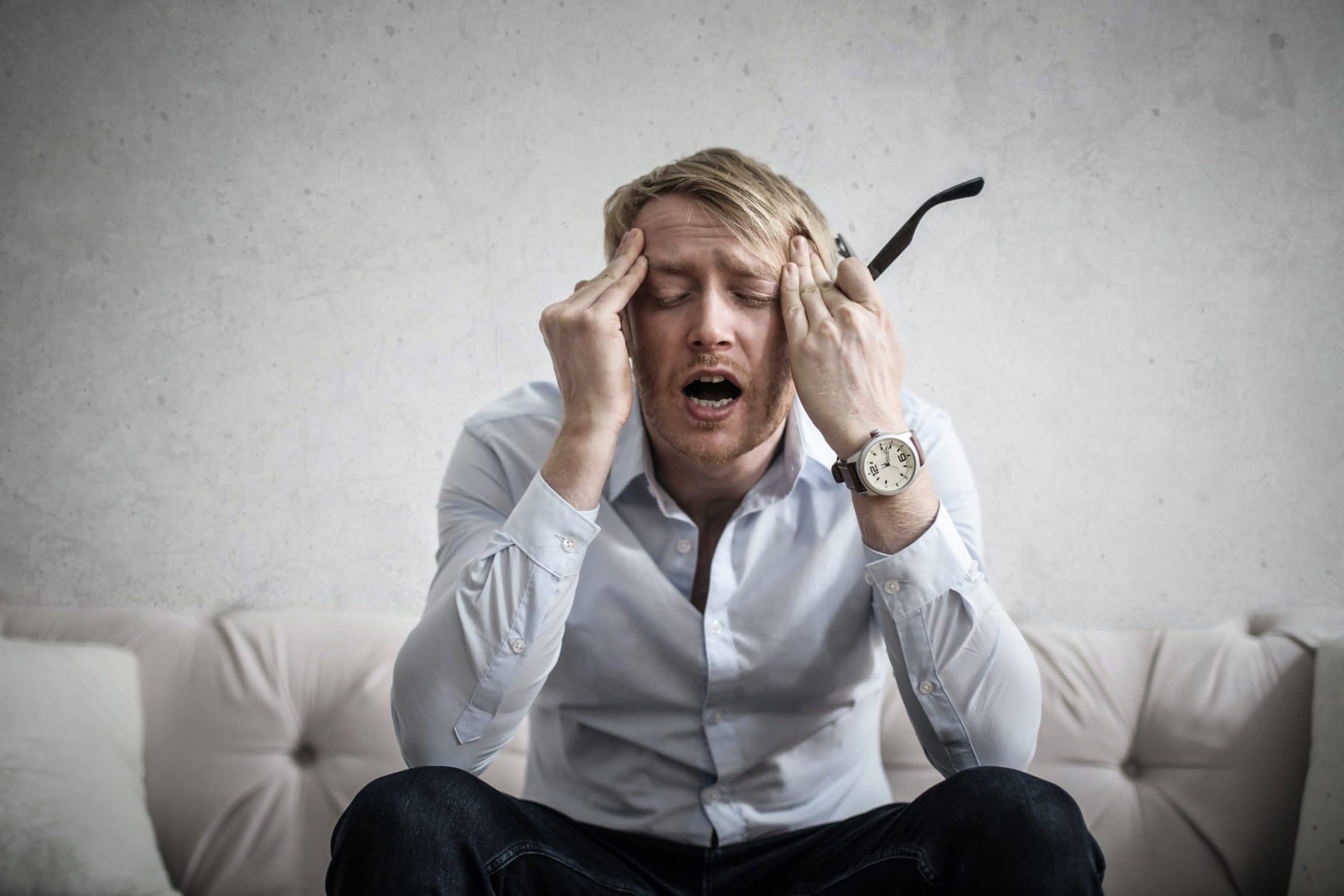 Guy Panicking Because Of Failure Scaled