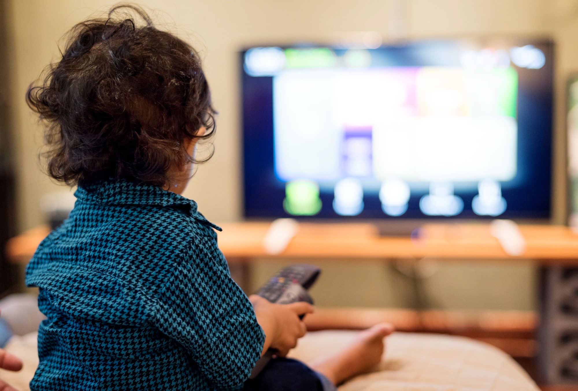 Young Boy Watching Television