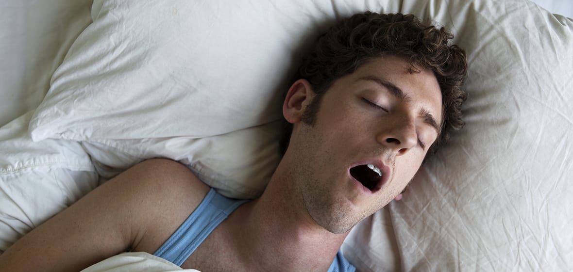 Man Sleeping And Snoring, Overhead View